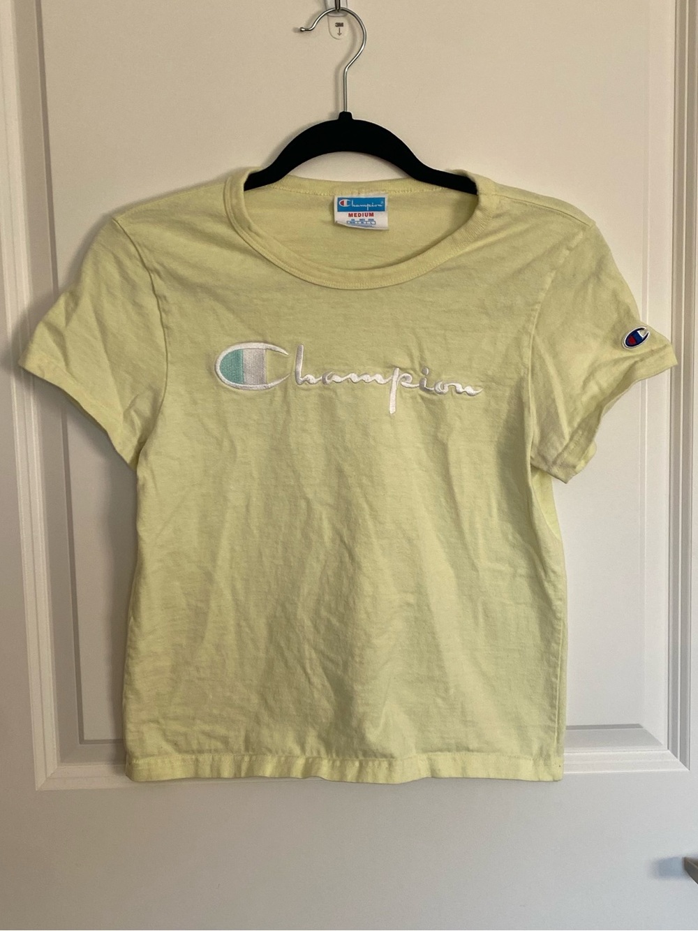 Champion Girls' Pale Yellow Logo Short Sleeve Tee